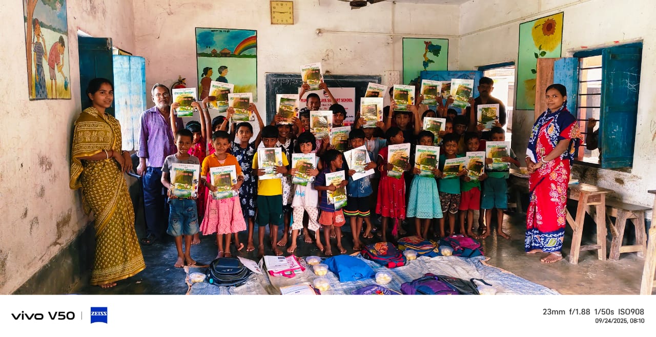 Stationery and Sweet Distribution on the Eve of Durga Puja